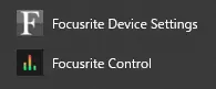 Focusrite ControlとFocusrite Device Settingsのアイコン
